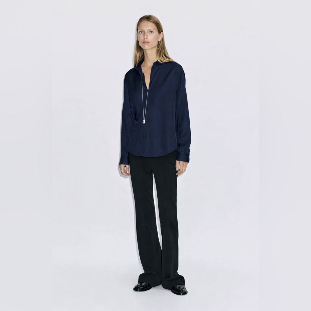 NWT Massimo Dutti Flowing Satin shirt